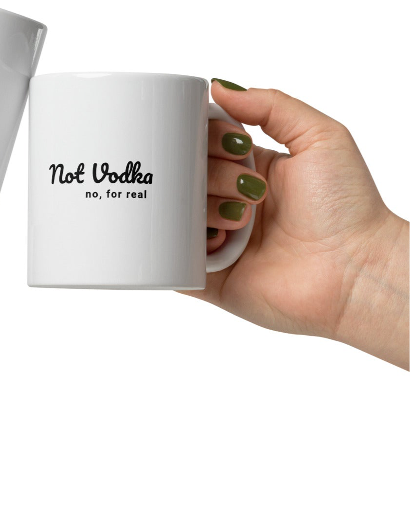 White glossy mug